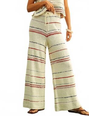 NEW MIOU MUSE stripe pattern knit pants in multi